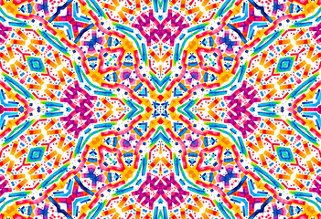 Bright colorful shapes on white background, abstract multicolor pattern