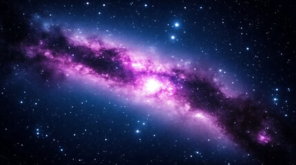 Cosmic Nebula Galaxy Starscape Purple And Blue Hues