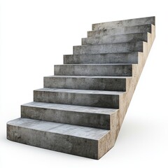 wooden staircase isolated on white