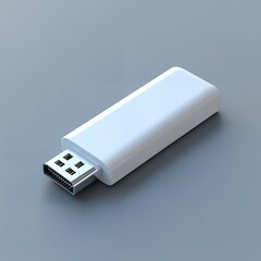 White DisplayPort Adapter Device High Resolution Image for Digital Technology Product Presentation