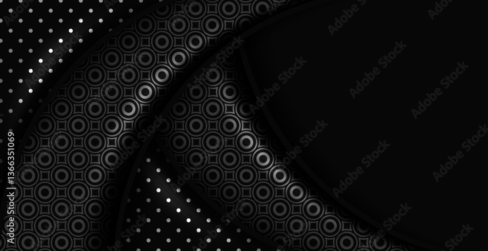 Poster modern graphic design abstract dark gray geometric lines pattern on black background
