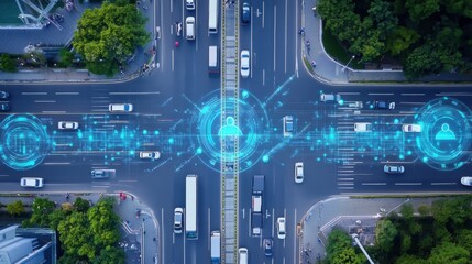 An AI powered system optimizing traffic management by analyzing road conditions, vehicle flow, and accident data for safer and more efficient urban transportation