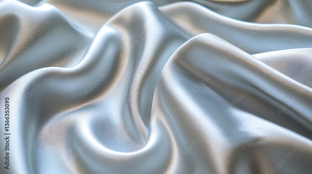 Poster abstract textile art: silky smooth fabric texture background with elegant draping and subtle reflect