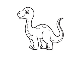 Obraz premium Cute dinosaur outline silhouette vector