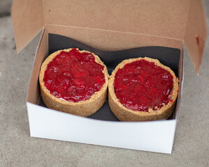 Cheesecake Take Away Box, Food Delivery. Take out dessert