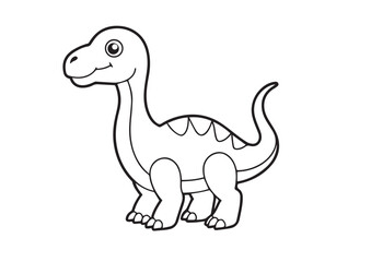 Obraz premium Cute dinosaur outline silhouette vector