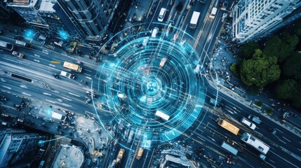 An AI powered system optimizing urban transportation by analyzing real time traffic conditions, commuter behaviors, and route availability for efficient transit management