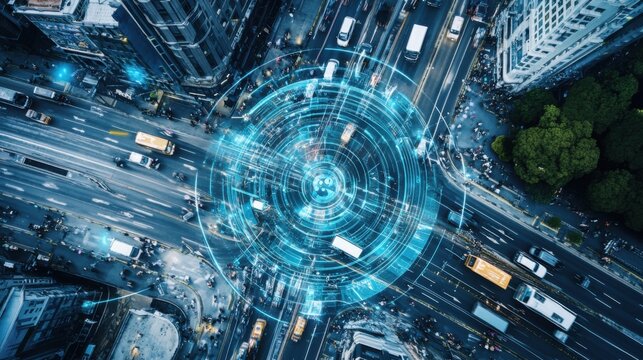 An AI powered system optimizing urban transportation by analyzing real time traffic conditions, commuter behaviors, and route availability for efficient transit management