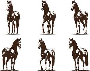 Fototapeta premium set of horse silhouettes