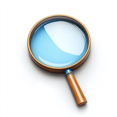 Magnifying Glass with Wooden Handle and Blue Lens for Search and Discovery
