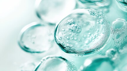 Close-up of Transparent Bubbles and Liquid