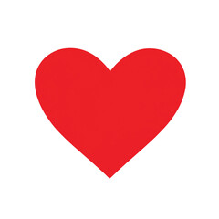 Minimal flat heart shape icon with thin red line isolated on transparent background HD photo PNG file download.
