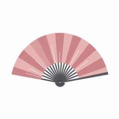 Elegant japanese folding fan design in pink and gray for decorative art and print
