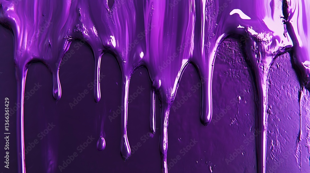 Poster abstract visual: flowing violet liquid creates a stunning and mesmerizing texture backdrop for creat