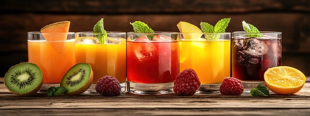 A refreshing fruit cocktail with ice is a sweet and healthy cold drink