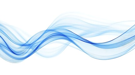 Obraz premium Abstract Wavy Lines: Minimalist Background Featuring Flowing Blue Curves on Clean White Surface, Ideal for Modern Designs and Creative Projects.