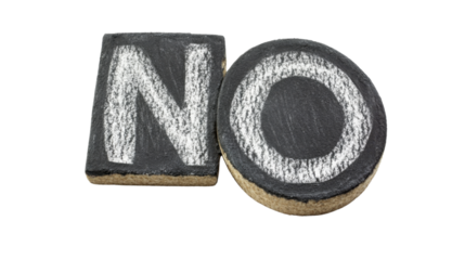 the word NO on a white background