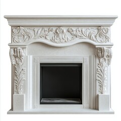 Obraz premium classic fireplace with wooden wall and wooden floor