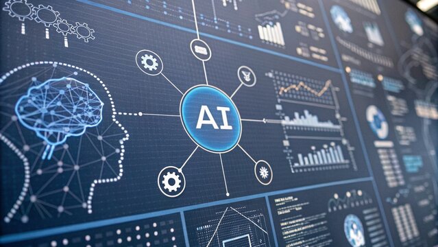 A holographic human brain with neural networks and circuits visualizing deep learning and artificial intelligence.