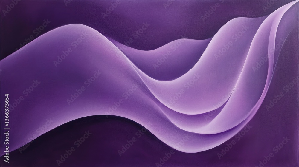 Poster abstract purple gradient waves creating soothing ethereal backdrop