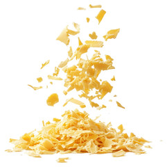 Obraz premium PNG Grated Gouda cheese food falling ingredient.