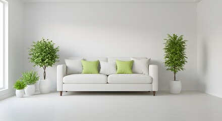 Elegant Minimalist Living Room with Cozy Sofa