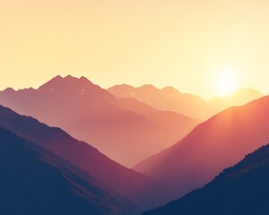 Sunrise over Mountain Ranges.