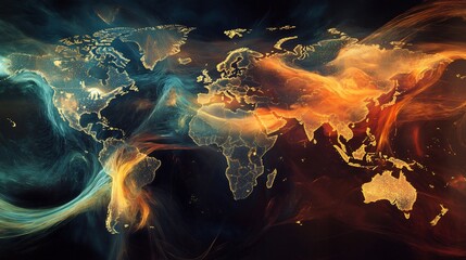 Data visualization of global cultural exchange pattern artistic data