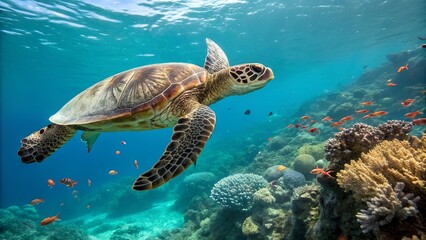 sea turtle swimming
