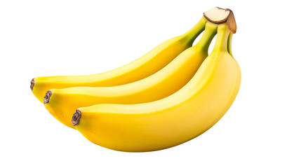 Ripe bananas still life, tropical fruit cluster freshness, cut out transparent