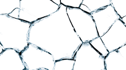 Broken glass pattern with realistic cracks, cut out transparent