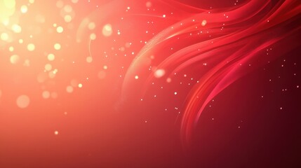Abstract Red Background with Glowing Particles