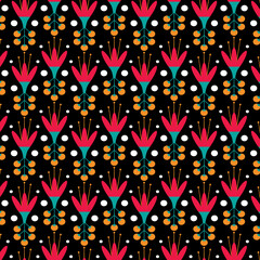 Seamless hand drawn crispy flower pattern.  Watercolor floral pattern for fabric, apparel, wallpaper. Unique floral and ethnic design. Modern crispy flower wallpaper tile. Carpet pattern background.