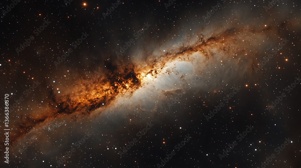 Poster deep space wonder: striking view of celestial nebula glowing with light amidst a field of distant st