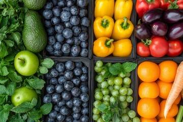 Various organic fresh produce like fruits and vegetables are ideal for a healthy diet and weight loss