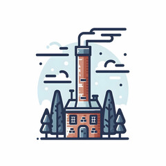 minimalist chimney with house logo
