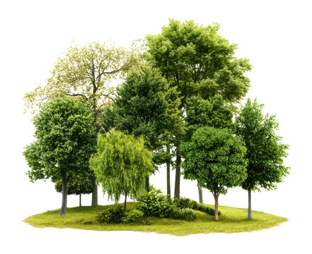 PNG Group of different trees forest nature green. - Powered by Adobe