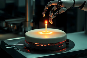 Robotic Touch, A Delicate Interaction with Light on the Cake Surface