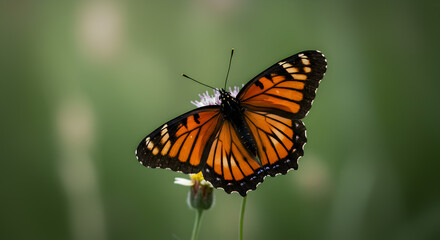 Beautiful Viceroy Butterfly Exhibiting Striking Mimicry of Monarch Coloration