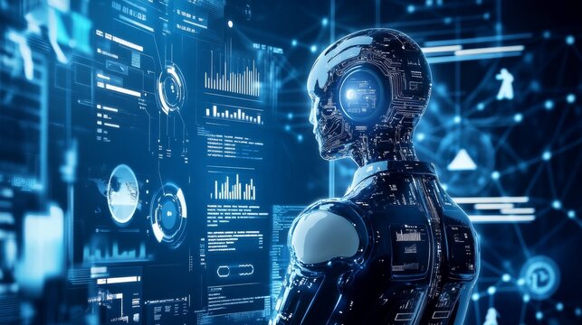 An AI powered system enhancing predictive analytics by analyzing market trends, consumer behavior, and economic data to predict future outcomes and guide decision-making