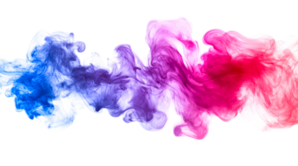Colorful smoke effect with vibrant colors, artistic flow, cut out transparent