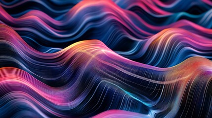 Obraz premium Glowing wave movement color stripe line dynamic motion art image