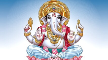 Ganesha Hindu God Deity Art.