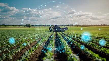 An AI powered system enhancing smart agriculture by analyzing soil conditions, weather patterns, and crop health to optimize farming efficiency and yield