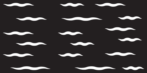 Set wind blow line icon. Blowing wind outline icons. Windy weather symbol, logo - vector