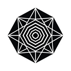 Black and white geometric diamond shape vector illustration