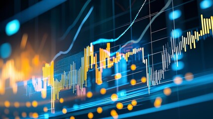 Futuristic Digital Market Analysis Chart with AI-Driven Data Insights