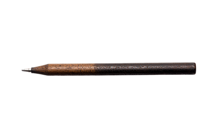Detailed photo of elegant brown pen, tool for writing, cut out transparent
