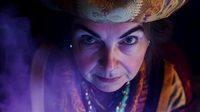 Sinister Fortune Teller with a Menacing Grin Loop