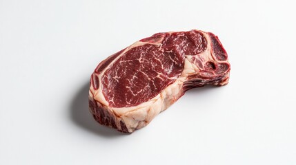 Obraz premium Juicy ribeye steak with glossy marbling gourmet food photography studio setting close-up view for culinary enthusiasts